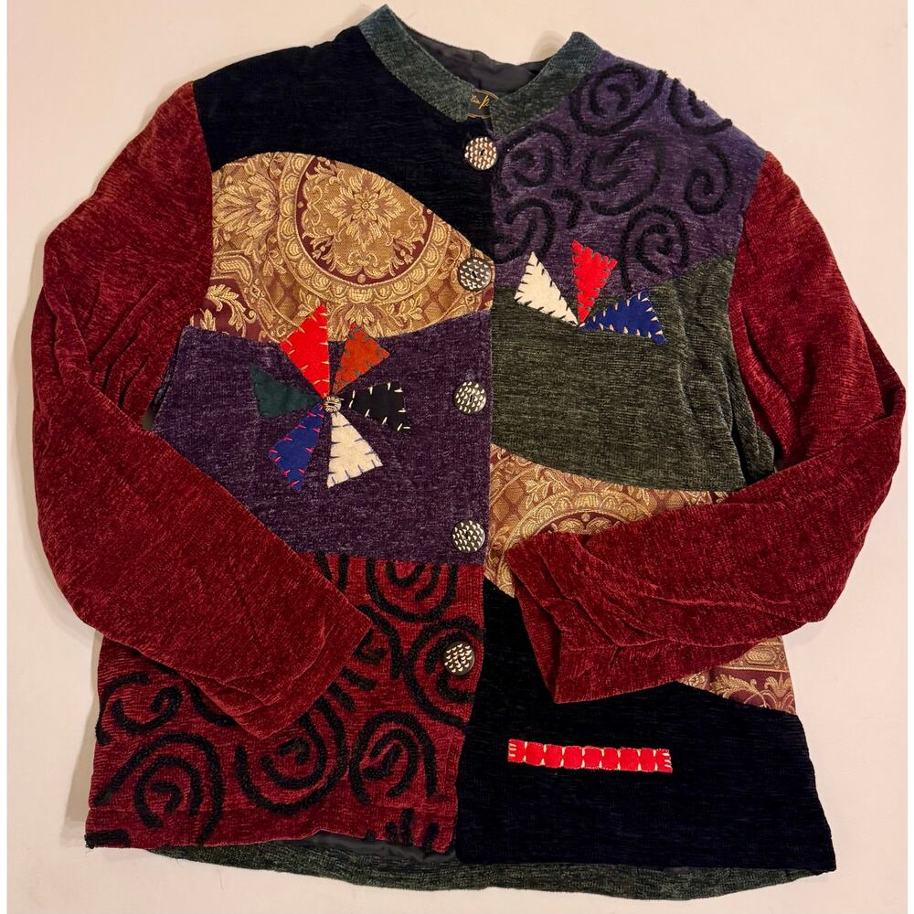 Women's Julia Kim Patchwork Button Front Jacket Multicolor Size L